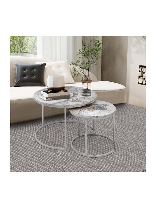 Round Zigon Set Gary Wooden Gray 2 Pieces W65xL...