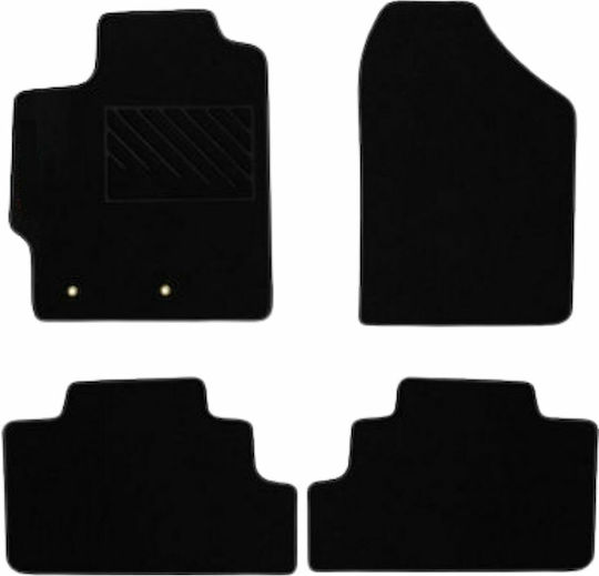 Autopataki Set of Front and Rear Mats 4pcs for Toyota Yaris 2005-2011 Black