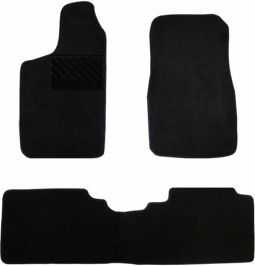 Autopataki Set of Front and Rear Mats 3pcs for Nissan Navara 1997-2004 Black