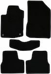 Set of Front and Rear Mats 5pcs from Carpet for Peugeot 208 2012-2019 Black