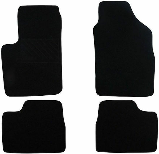 Autopataki Set of Front and Rear Mats 4pcs for Fiat 500 2008-2017 Black