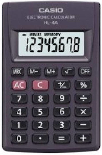 Casio Αριθμομηχανή Τσέπης 8 Ψηφίων σε Μαύρο Χρώμα