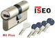 ISEO Κύλινδρος Κλειδαριάς Ασφαλείας R6 60mm (30-30) με 5 Κλειδιά Χρυσός