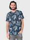 Heliconao Herrenblusen Kurzarm T-Shirts Blau