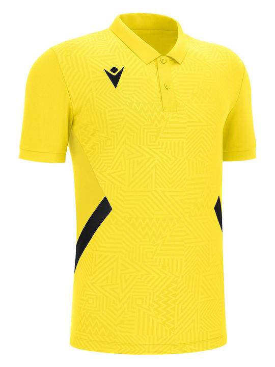 Macron Polo Men's Short Sleeve Blouse Yellow Black