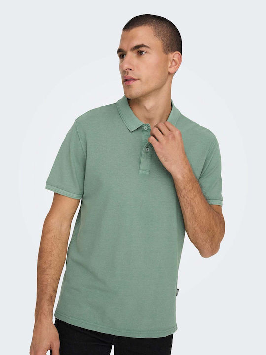 Only & Sons Men's Short Sleeve Blouse Polo Turquoise