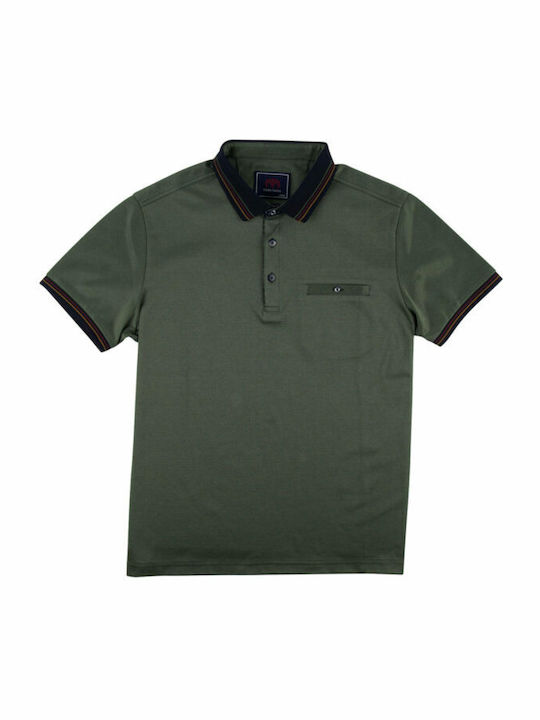 Makis Tselios Fashion Men's Short Sleeve Blouse Polo Green