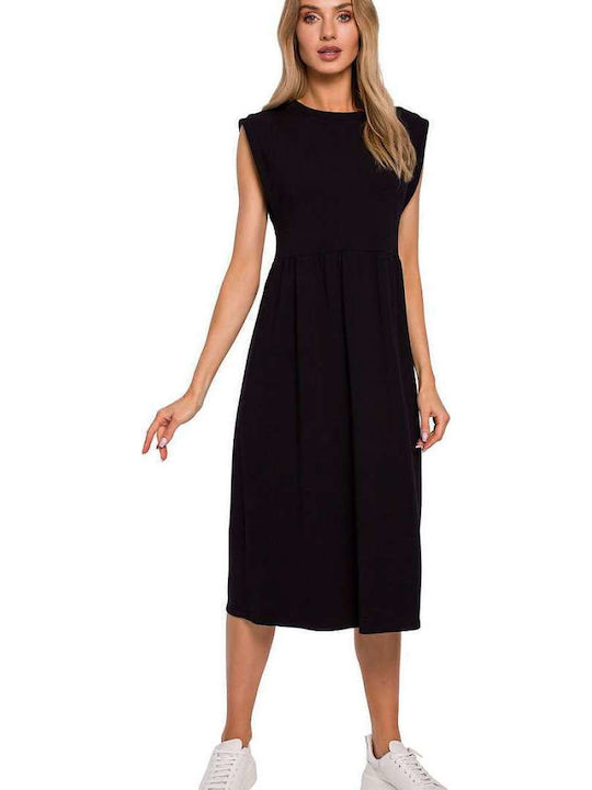 Sommer Midi Damenkleid Gestrickt Schwarze