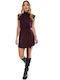 Raffaella Collection Mini Dress Turtleneck Purple