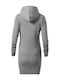 Mini Athletic Dress Long Sleeve Hooded Grey