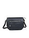 Leder Damen Schultertasche Schwarz