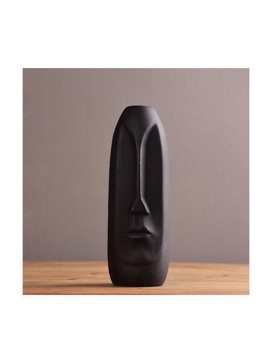 Decorative Vase FACE Black 8x8x22cm