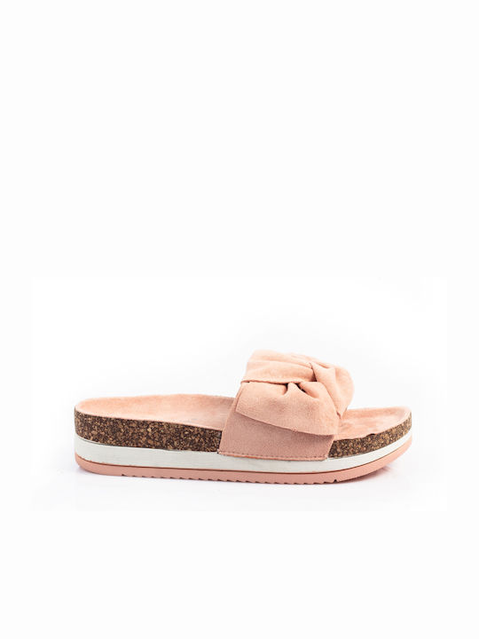 Malesa Women's Flat Sandals Flatforms in Pink Color