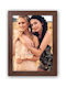 Wooden Wall-Mounted Photo Frame With Brown Frame