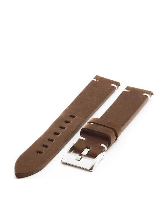 Diloy Straps Δερμάτινο Λουράκι Καφέ 22mm