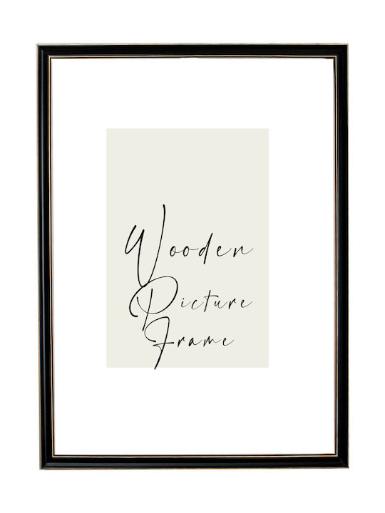Wall-mounted Wooden Photo Frame with Black Frame