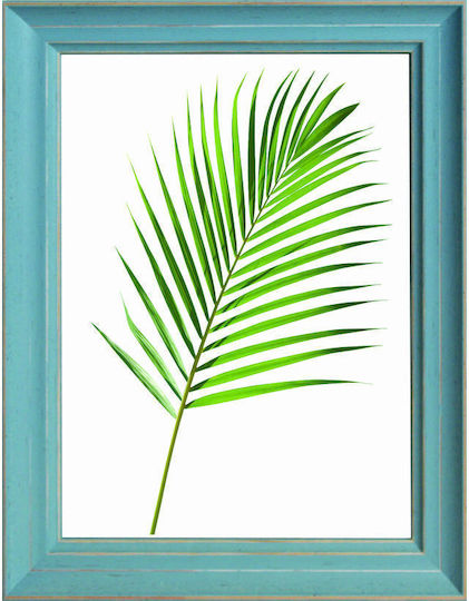 Far Wall-mounted Wooden Photo Frame with Light Blue Frame