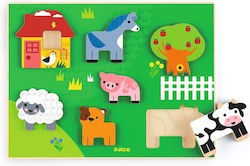 Wooden Kids Peg Puzzle Φάρμα 7pcs Djeco