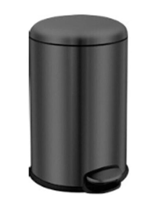 Colorado Metallic Toilet Bin with Soft Close Lid 8lt Black