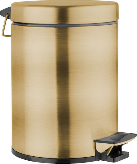 Bronze Art Μεταλλικό Καλαθάκι Μπάνιου Soft Close 5lt Χρυσό