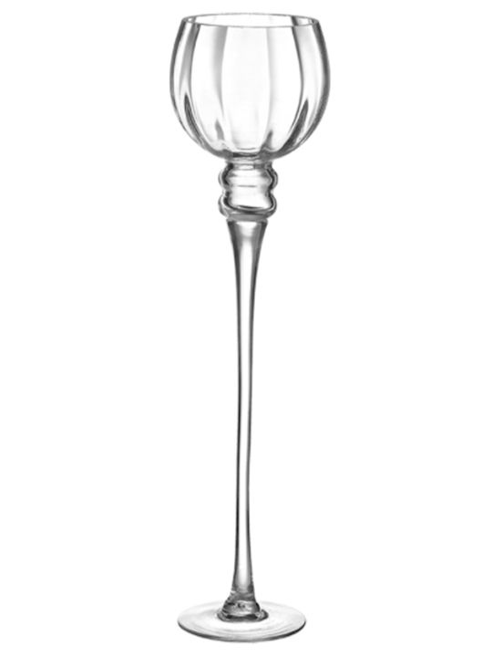 Palma Emporio Candle Holder suitable for Tealights Glass in Transparent Color 12x12x50cm 1pcs