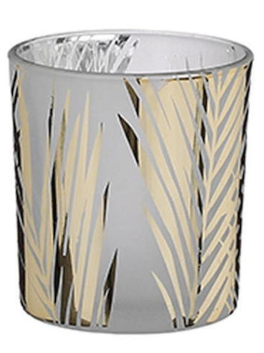 Mica Candle Holder suitable for Tealights Glass in Gold Color 7x7x8cm 1pcs
