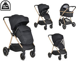 Cangaroo Hydra Adjustable 2 in 1 Baby Stroller Suitable for Newborn Black