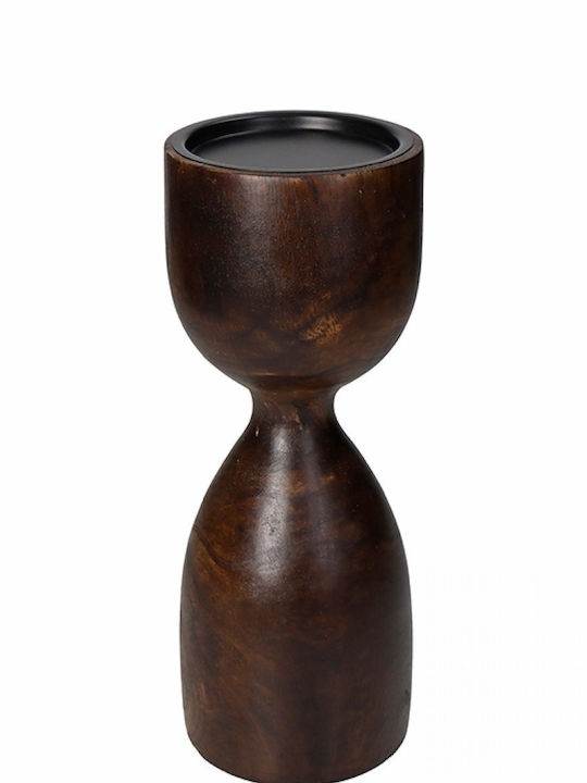 Interni Oggi Candle Holder Wooden in Brown Color 10x10x25cm 1pcs