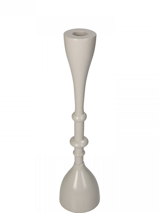 Interni Oggi Candle Holder Metal in White Color 7.5x7.5x31.5cm 1pcs