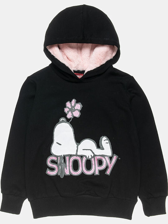 Детски Суичър с Качулка Черен Snoopy
