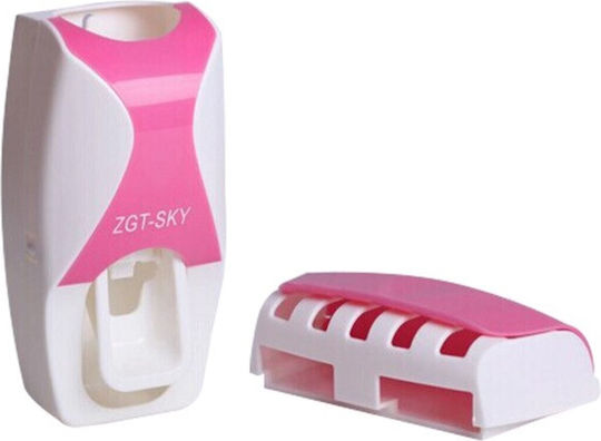 Toothbrush Support Base with Automatic Toothpaste Dispenser Wallpaper Plastic Multicolor