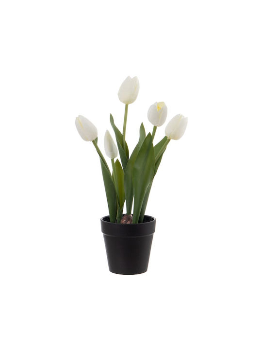 Artificial Plant in Small Pot Tulip White 1pcs