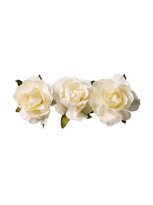 Artificial Decorative Branch Rose Ecru 1pcs