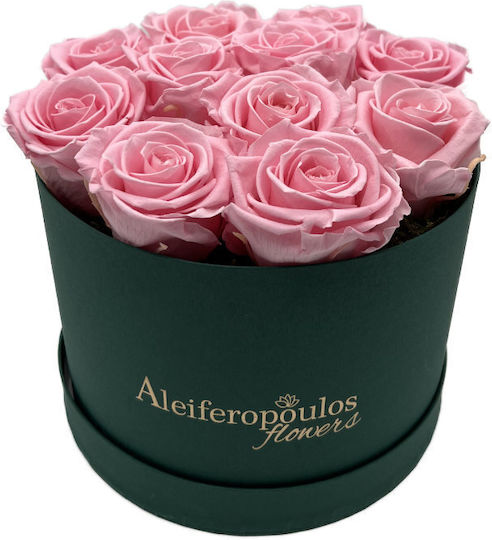 Παντοτινό Τριαντάφυλλο Ροζ 15cm σε Κουτί Aleiferopoulos Flowers