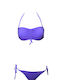 Apple Boxer Bikini Set Strapless Top & Slip Bottom with Laces Lilac