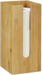 Relaxdays Bamboo Paper Holder Floor Brown
