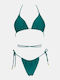 Set Bikini Dreieck mit Abnehmbarer Verstärkung Petrol