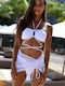 Set Bikini 3 Pieces with Removable Padding Brazil White