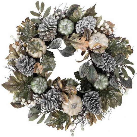 Decorațiune Coroană De Flori Verde Din Țesătură 56x56cm