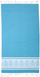 Viopros Strandtuch Pareo Baumwolle Hellblau Viopros Strandtuch Pareo Baumwolle Hellblau
