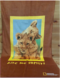 National Geographic Beach Towel Cotton Brown 160x90cm.