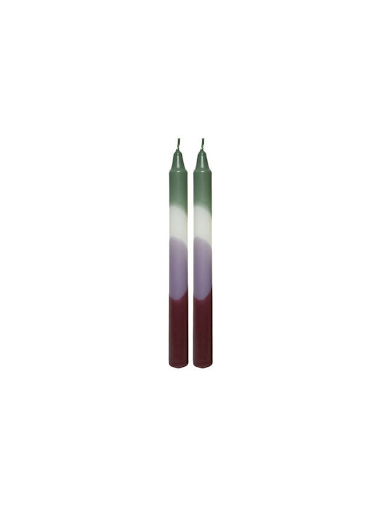 Scented Candle Taper Green 23cm 2pcs