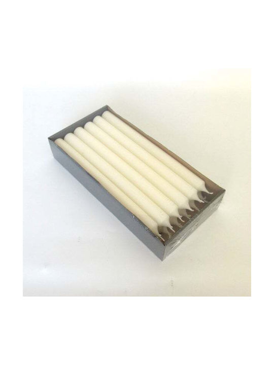 Decorative Candle Taper Ecru 12pcs