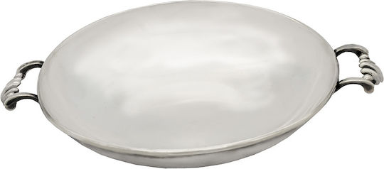 Savvas Design Decorative Round Silver Transparent Platter 13x13x2cm