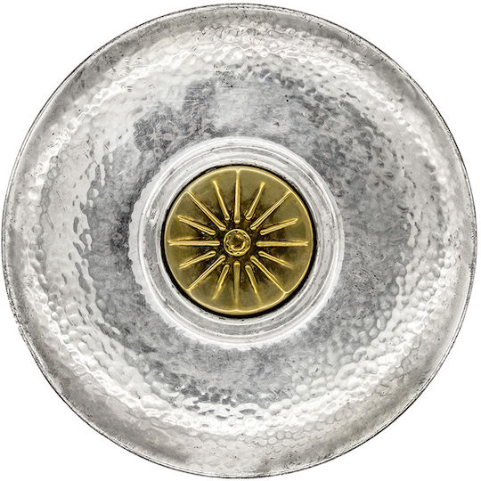 Savvas Design Dekorative Platte Rund Silber Silber 1Stück 12.5x12.5x1cm