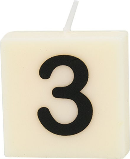 The Gift Label Decorative Candle Ecru 4x4cm 1pcs