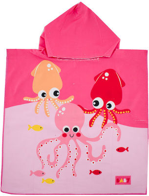 Octopus Kids Beach Poncho Pink