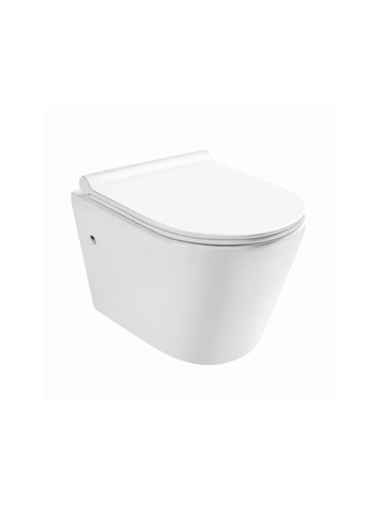 Amco Line Zara Oval Amco Монтирана на стена тоалетна с Капак Софт Клоуз Бяла