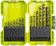 Ryobi Set of 19 HSS Drills with Cylindrical Drill Top for Metal