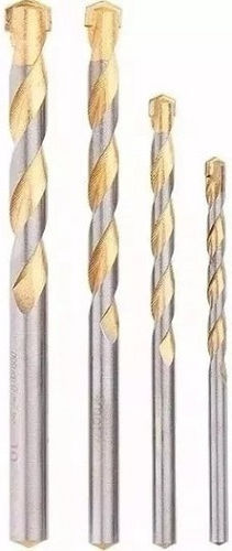 MTX Set of 4 Drills with Cylindrical Shank for Masonry